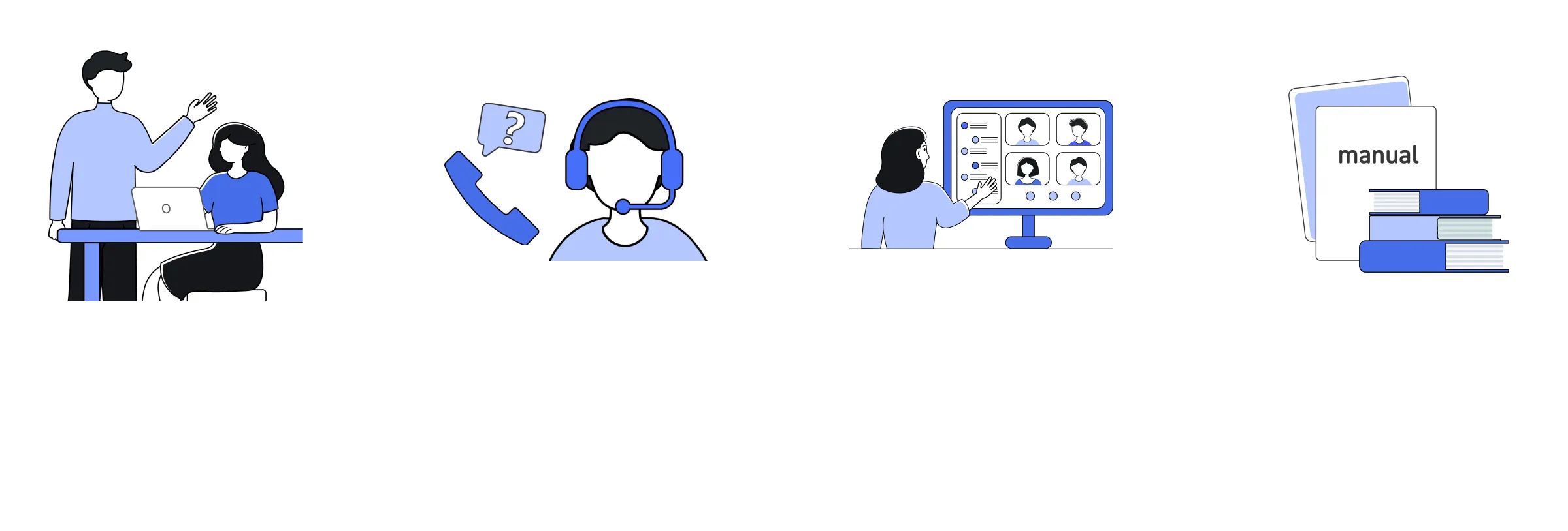 社内問い合わせが多い人事労務・総務部  電話問い合わせが多いカスタマーサポート部門 営業サポートや多拠点からの質問を受け付けるサポート部門 製品数を多く抱え、技術情報マニュアルがいくつもある製造業